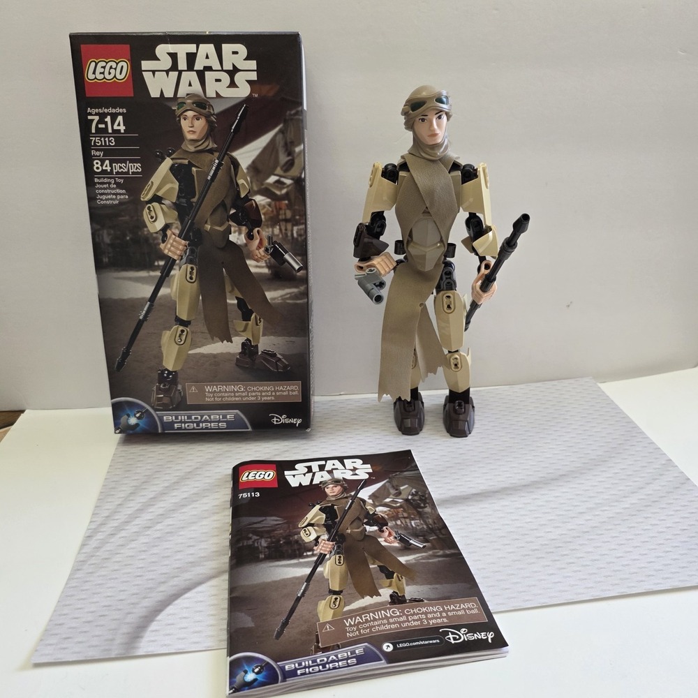 LEGO 75113 Star Wars Rey Buildable Figure With Box/ Manual 99% Complete